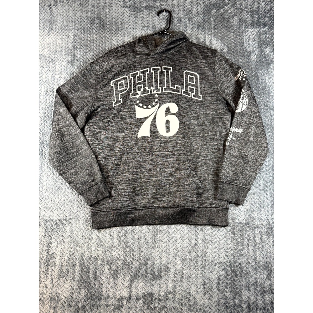 NBA Philadelphia 76ers Hoodie Men Gray Performance Team Spirit Basketball Sports